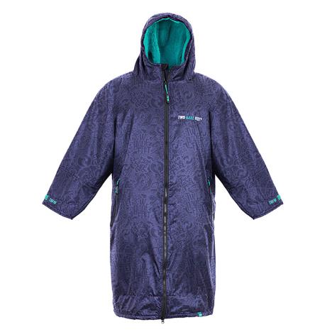 Two Bare Feet Kids Weatherproof Classic Print Changing Robe - Navy / Teal £69.99
